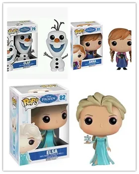 FUNKO POP Disney Zamrznutý Sneh Kráľovná bábika Princezná Anna Elsa Olaf Akcie Obrázok Zber Model hračky pre Deti Vianočný Darček