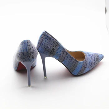 Cresfimix femmes hauts talons ženy móda modré pruhované 10 cm vysokom podpätku topánky lady roztomilý pohodlné sklzu na vysokých podpätkoch a615