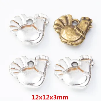 50 kusov retro kovové zliatiny zinku Kurčiat Prívesok pre DIY handmade šperkov náhrdelník, takže 8116