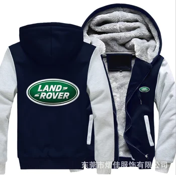 2020NEW Hoodies Mužov Land Rover Bunda Zahustiť Mens mikina s Kapucňou na Zips, v Zime Teplé Fleece Kabát Muž Tepláky