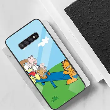 Mačka Kawaii Garfield Telefón Prípade Sklo puzdro Pre Samsung galaxy S 6 7edge 8 9 10e (lite) 20 Plus Ultra Poznámka 8 9 10 Pro A7 2018 Veľkoobchod