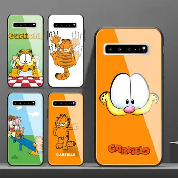 Mačka Kawaii Garfield Telefón Prípade Sklo puzdro Pre Samsung galaxy S 6 7edge 8 9 10e (lite) 20 Plus Ultra Poznámka 8 9 10 Pro A7 2018 Veľkoobchod