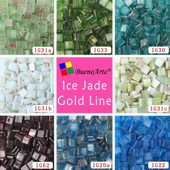 200g/270 ks 10 X 10 mm 3/8 palca Goldline Ice Jade Mozaiky drobných , DIY Materiálu Dodávateľ, Mini Voľné Goldlink Ice Jade Sklo Kusov