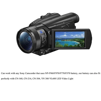 8700mAh výmena Za Sony NP-F960 NP-F970 np-f975 np-f950 np-f930 batérie dcm-m1 mvc-cd 1000 HXR-NX3 Fotoaparát LED video svetlo