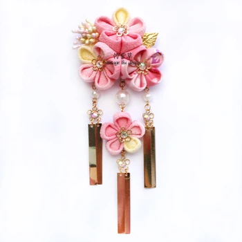 Horúce Kvet Handričkou Headdress Japonské Kimono Príslušenstvo Vlásenky Klasické Svadobné Headwwear Sakura Hairwear Vlasy Žien Headdress