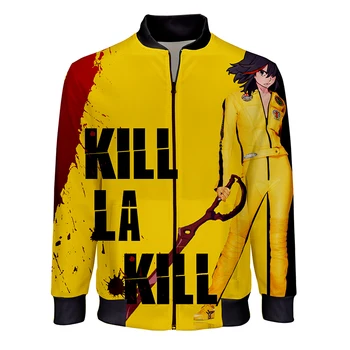 Zabiť La Zabiť 3D Vytlačené Bundy Muži/Ženy Trendy Anime vrchné oblečenie Stojan Golier na Zips Bundy Bombardér Módne Unisex Kabát Oblečenie
