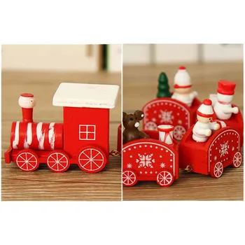 Drevené Vianočné Malý Vlak s Snehuliak Medveď Vianočné Dekorácie pre Domov 2020 Vianočné Ozdoby Nový Rok Darčeky Deti Hračky