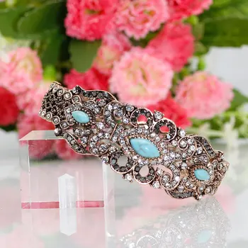 Sunspicems Turecký Šperky Crystal Náramok Pre Ženy Vintage Putá Náramok Starožitné Zlata Farba Indickej Prsteň Náramok Darčekové Sady