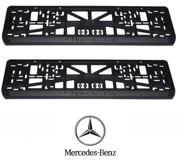 Mercedes-Benz špz rámiky, plastové, nastavte: 2 rámy, 4 Chrome samorezných