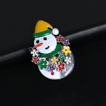 D&Rui Šperky 2019 Nový dizajn Tvorivé Vianočné Snehuliak Brošne Kolíky Trendy Smalt Kvetinové Šaty Šaty Pin Brošňa pre Ženy