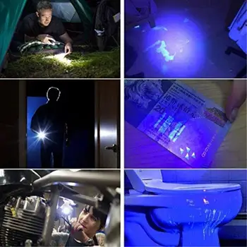 2 v 1, UV LED Baterka Linternas Horák, 395nm Ultrafialové Moču Detektor Svetla pre kempovanie Koberec Pet Moču Chytiť Scorpions