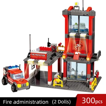 300pcs City hasičská Záchranná Stanica Stavebné Bloky City Hasičom Truck Auto Vzdelávací Model Tehly pre Deti Hračky