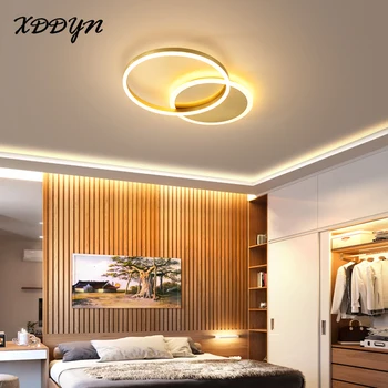 XDDYN Gold/káva/biely rám stropné svietidlo pre obývacia izba jedáleň kruh, krúžok stropné lampy, svietidlá stmievateľné