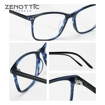ZENOTTIC Acetát predpísať Okuliare Ženy CR39 Optické Okuliare Rám Anti Modré Svetlo Krátkozrakosť Námestie Okuliare Mužov