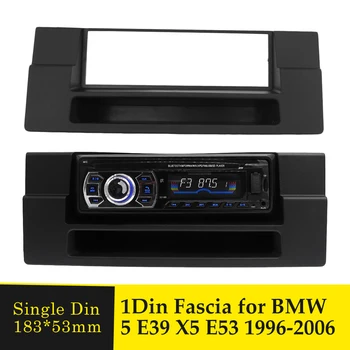 1 Din autorádio Fascia Panel pre BMW 5-Series E39 X5 E53 1996-2006 Audio Facia DVD Prehrávač Rám Dash Výbava Inštalačný Držiak Rámu