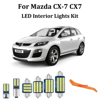 11pcs Biela, Canbus led Auto osvetlenie interiéru upgrade Kit Pre Mazda CX-7 CX7 interiérové led Dome batožinového priestoru špz Svetlo roky 2007-2012