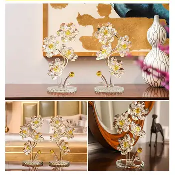 Nádherné Krištáľové Slnečnice Figúrky & Miniatúrne Sklenené Kvet Paperweight Unfading Kytice Socha, Ornament, Svadobná Výzdoba