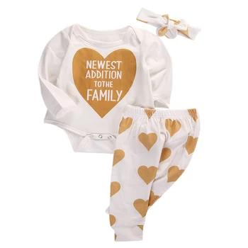 Ahoj ahoj Baby Store Novorodenca Chlapec Dievča Romper Jumpsuit Nohavice hlavový most 3ks Bavlnené Oblečenie Set Oblečenia