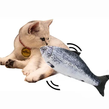 Realistické Losos Cat Hračka Simulácia Elektrických Bábika Ryby Zábavné Interaktívne Domáce Žuvanie Skus Dodávky pre Mačka Kitty Mačiatko Ryby Flop