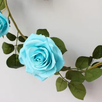 180 cm Umelé Ruže Kvet Ivy Viniča Svadobné Dekor Skutočný Dotyk Hodvábne Kvety Reťazec S Odchádza Domov Visí Garland Dekor
