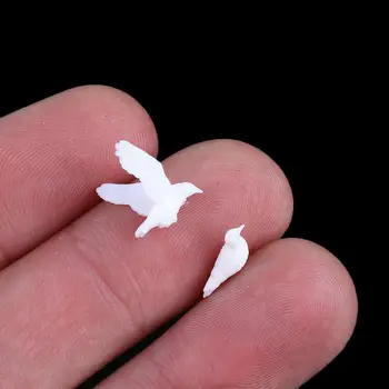 20Pcs Plastové Vtákov Malý Obrázok Hračky Dove Vták Mieru Scenérie Layout 1:75 mierka / 1.5-2.5 cm Biele