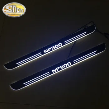 SNCN 4PCS Akryl Pohybujúce sa LED Vitajte Šliapacie Auto Šúchať Doska Pedál Dvere, Parapetné Cesta Svetla Na Nissan Navara NP300 - 2018