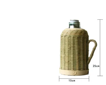 Ručné tkanie bambusu termosky fľaša na vodu tradičné termosky spp termohrnček izolované sklo nádrže termosky na čaj