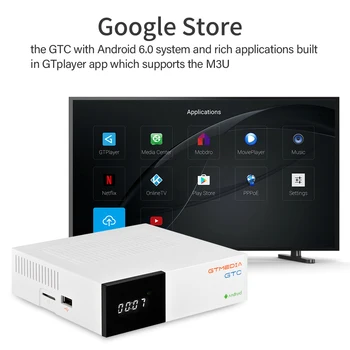 GTMedia VOP Android smart TV box +DVB Combo funkcia Amlogic S905D H. 265 Dekodér zabudovaný v 2.4 G wifi podpora M3U IKS set-top-box