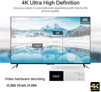 GTMedia VOP Android smart TV box +DVB Combo funkcia Amlogic S905D H. 265 Dekodér zabudovaný v 2.4 G wifi podpora M3U IKS set-top-box