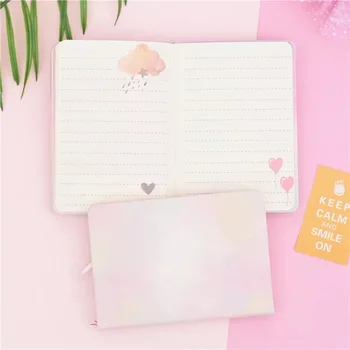 1 nastavte Študent Darčeky Kawaii Ružový Sen cloud Notebook /Slnečný deň cesty Dievča je Tajné, Tvorivé Denník Kniha S ohľadom Na