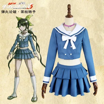 Anime Danganronpa V3 Zabíjanie Harmóniu Chabashira Tenko Ženy Cosplay Kostým Modrá Škola Jednotné Oblečenie, Šaty, Oblek Celý Set Parochňu