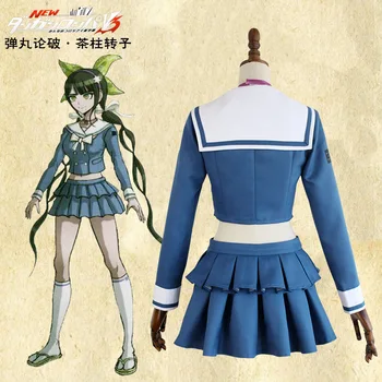 Anime Danganronpa V3 Zabíjanie Harmóniu Chabashira Tenko Ženy Cosplay Kostým Modrá Škola Jednotné Oblečenie, Šaty, Oblek Celý Set Parochňu