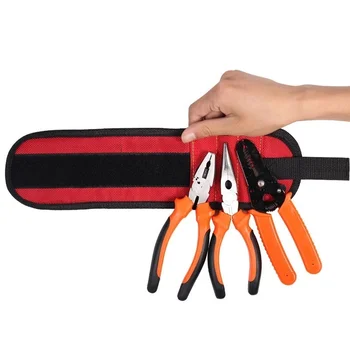 1 ks magnetický pásik na zápästie ruky tašku tool bag nastaviteľné elektrikár otvor skrutka na nechty, vŕtať držiak pásu náramok domáce opravy