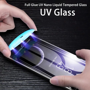 3D UV Nano Tekuté Screen Protector Pre Galaxy s rezacím zariadením S10 Plus Tvrdeného Skla Plný Lepidlo Pre Galaxy s rezacím zariadením S10 Obrazovku odomknúť odtlačkov prstov