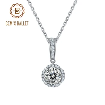 GEM BALET 6,5 mm Kolo Moissanite Diamond Kameň Módne Šperky 925 Sterling Silver Vyhlásenie Náhrdelník Pre Ženy, Svadobné
