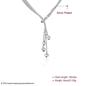 DOTEFFIL 925 Sterling Silver Päť Srdce Hada Reťazca Náhrdelník Pre Ženy Čaro Svadby, Zasnúbenie Strany Módne Šperky