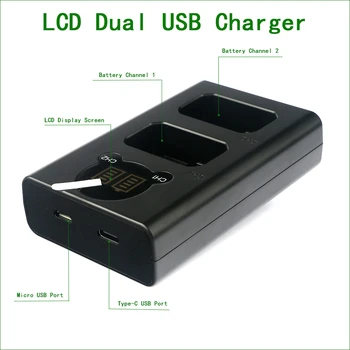 BP-DC15 Duálny USB Nabíjačka pre Leica BP-DC15-E BP-DC15-U D-Lux Typ 109 C-LUX (Typ Č. 1546) D-LUX 7 (Typ Č. 3952)