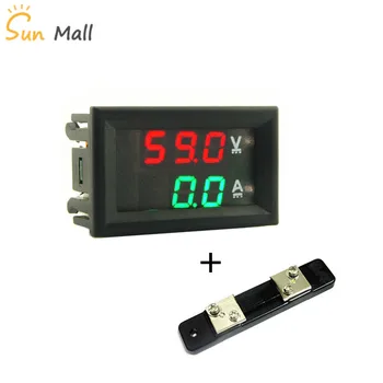 Mini 0.28 palcový LED Digitálny Voltmeter Ammeter DC 100V 50A Volt Ampér Meter Amperemeter Napätie Indikátor Tester s posuvnými