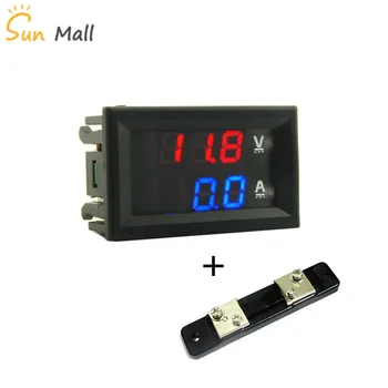 Mini 0.28 palcový LED Digitálny Voltmeter Ammeter DC 100V 50A Volt Ampér Meter Amperemeter Napätie Indikátor Tester s posuvnými