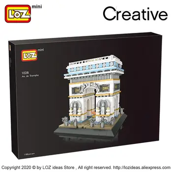 LOZ Mini Blok Mini Ulica Mesto Arc de Triomphe mini malé stavebné bloky budovy model dekorácie puzzle zmontované hračky urob si sám