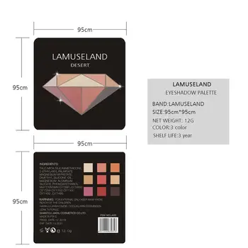 LAMUSELAND 3 Štýle 9 Farieb Lesk Diamond Eye Shadow Paletu Matný Eyeshadow #LA33