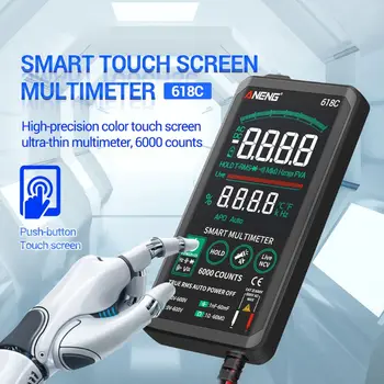 ANENG 618C Digitálny Multimeter Smart Touch DC Analógový Bar True RMS Auto Tester Profesionálne Tranzistor Kondenzátor NCV Testery Meter