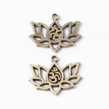 50 kusov retro kovové zliatiny zinku Jogy lotus prívesok prívesok pre DIY handmade šperkov náhrdelník, takže 6692