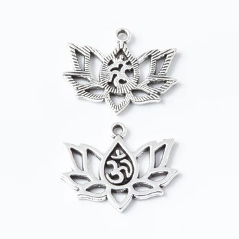 50 kusov retro kovové zliatiny zinku Jogy lotus prívesok prívesok pre DIY handmade šperkov náhrdelník, takže 6692