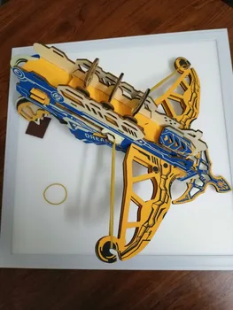 Laserové Rezacie DIY 3D Drevené Puzzle montážna sada 3 Bežecká zbraň Ice Luk Zbraň, Hračky pre Deti, Dieťa Chlapcov Na Vianočný Darček
