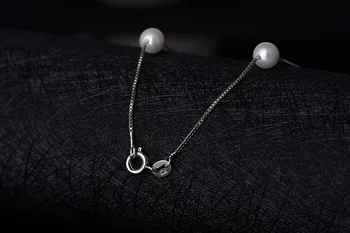 925 Sterling Silver Šperky 12 Ks 6 mm Pearl Poľa Reťazca Choker Náhrdelník Kolye Collares Bijoux Femme S-n54