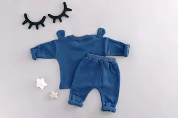 2019 Nové Módne Detské Oblečenie Nastaviť Jar Cartoon Medveď Dlho-Rukávy, Baby, Dievčatá Oblečenie Súpravy tričká a Nohavice Pre Chlapcov