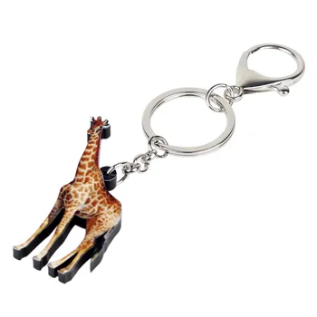 WEVENI Akryl Afrike Žirafa kľúčenky Keychain Taška Anime Zvierat Šperky Pre Ženy, Dievčatá Lady Držiteľ Vozidla Charms Darček v roku 2018