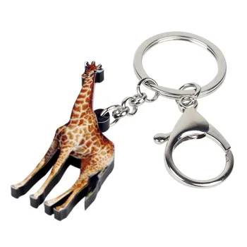 WEVENI Akryl Afrike Žirafa kľúčenky Keychain Taška Anime Zvierat Šperky Pre Ženy, Dievčatá Lady Držiteľ Vozidla Charms Darček v roku 2018
