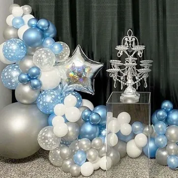 130pcs Snowflake Balón Garland Arch auta Narodeninovej Party Ľad Sneh Kovové Balón Baby Sprcha Dekorácie Vianoce